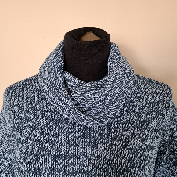 Calvin Klein Jeans Blue Sweater Chunky Knit Size Small Funnel Neck Long Sleeve - Picture 5 of 10